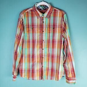 The North Face Men's Multicolor Plaid Button Up Long Sleeve Shirt Size Medium
